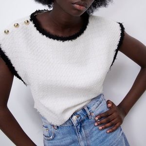 ZARA TEXTURED TOP NWT